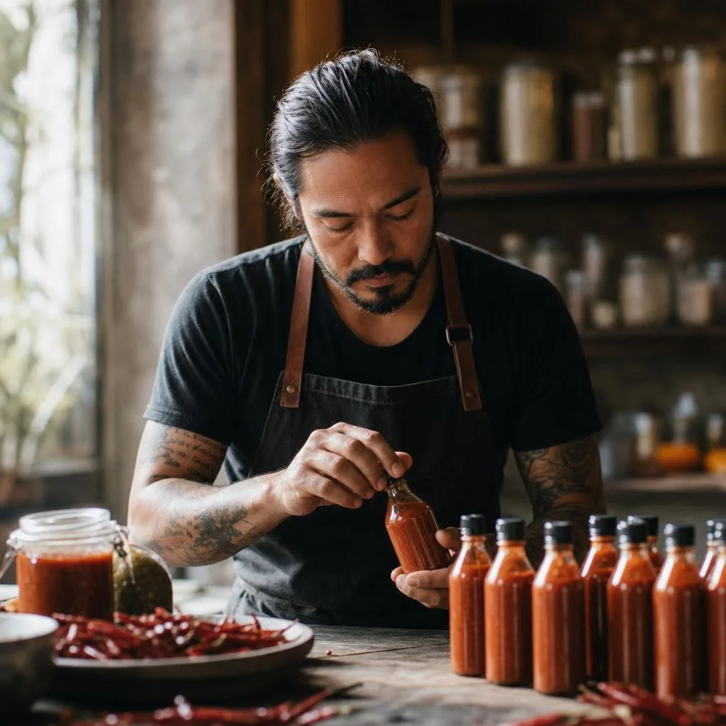 Close-up of the Barrel-Aged Hot Sauce